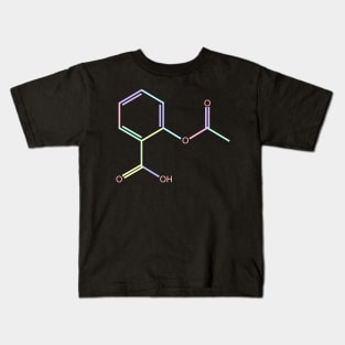 Aspirin Kawaii Pastel Rainbow Molecule Kids T-Shirt